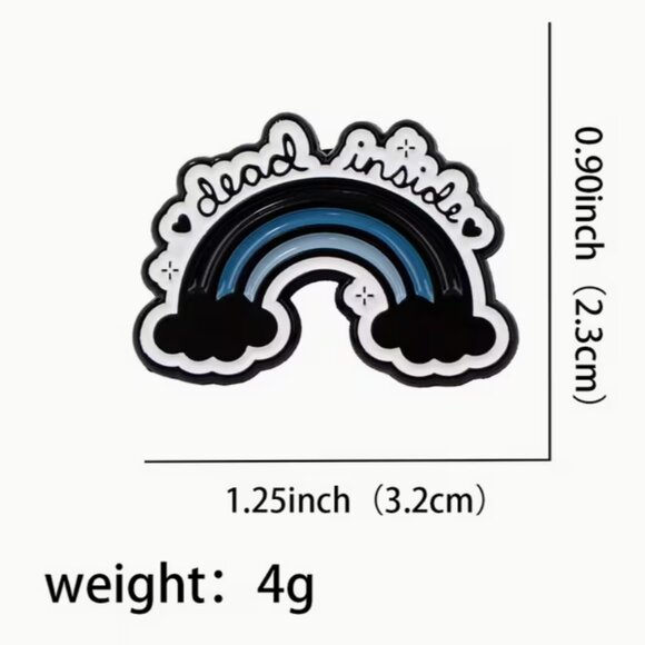Enamel Pin: Dead Inside Rainbow - Picture 2 of 2